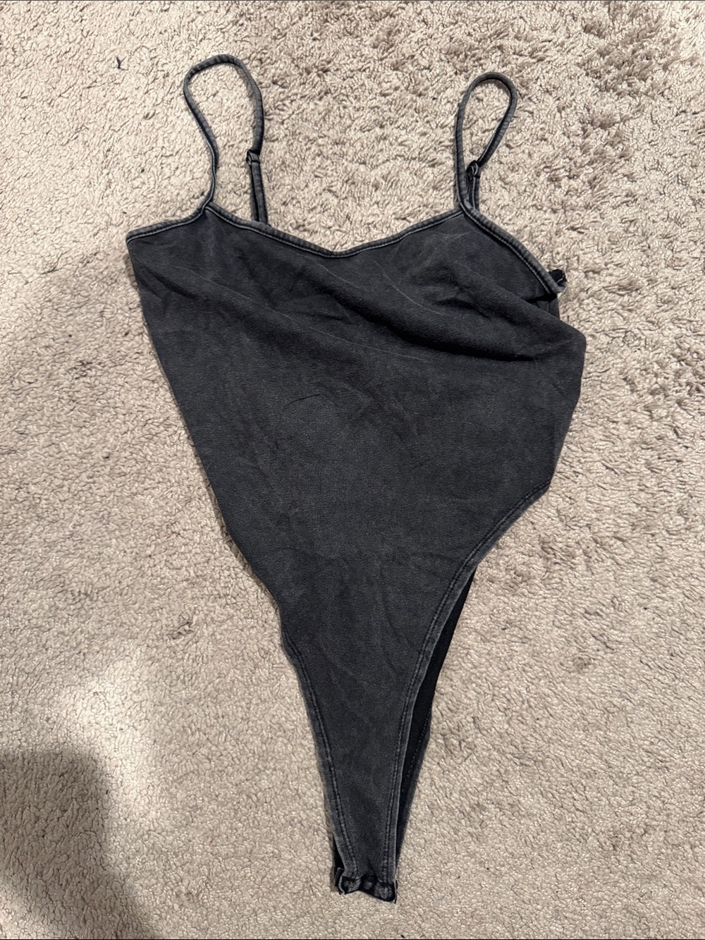Classic Black V-Neck Bodysuit with Adjustable Straps